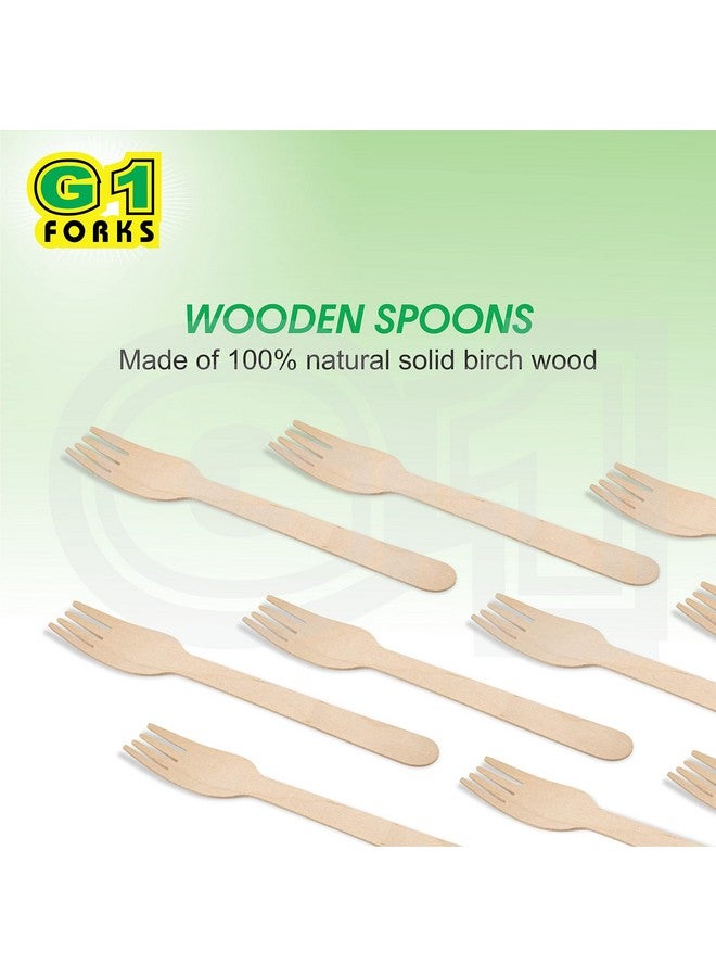 G1 G 1 Forks | Bio-degradable | Wooden | Forks | Eco Friendly Disposable Forks | for Home Use, Party, Events | 100 Pieces - Image 4