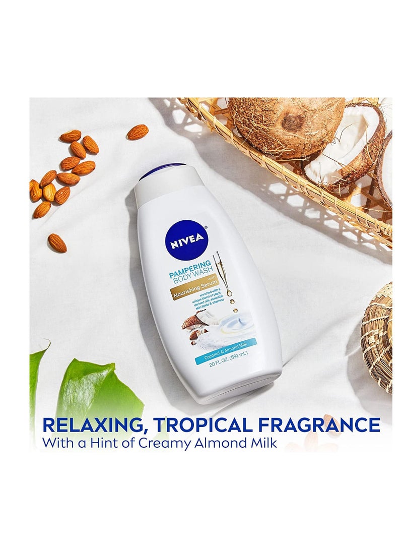 نيفيا غسول الجسم بحليب جوز الهند واللوز مع سيروم مغذي من نيفيا ، 20 أونصة سائلة - Image 2