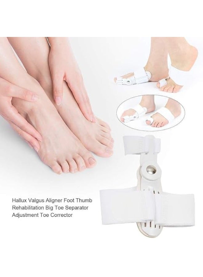 مصحح ورم إبهام القدم وجبيرة تقويم العظام - تصميم طبي قابل للتعديل لتخفيف الألم ومحاذاة الإصبع - مناسب للرجال والنساء وللقدمين اليمنى واليسرى (أبيض) - Image 2