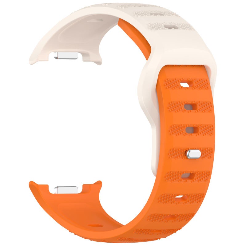 erorex For Samsung Galaxy Watch Ultra/Ultra 2025 Round Dots Silver Stud Buckle Silicone Watch Band(Orange Starlight) - Image 3