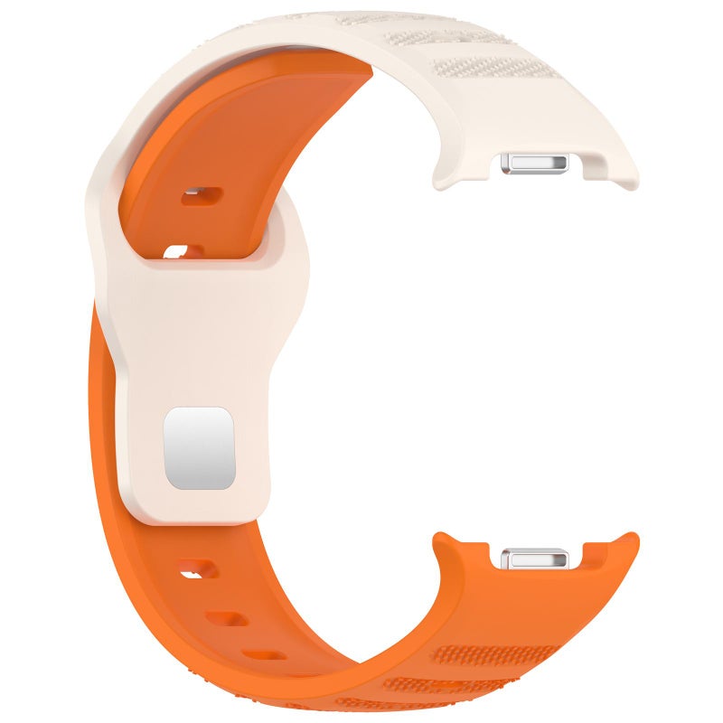 erorex For Samsung Galaxy Watch Ultra/Ultra 2025 Round Dots Silver Stud Buckle Silicone Watch Band(Orange Starlight) - Image 4