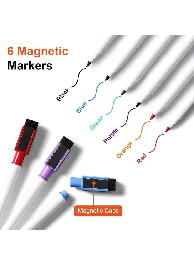 JoyousSto Magnetic Dry Erase Calendar Whiteboard for Refrigerator 3 Boards Included Monthly Weekly Daily Calendar Whiteboard for Family Planner Kitchen Schedule Board 6 Markers 1 Eraser - Image 4