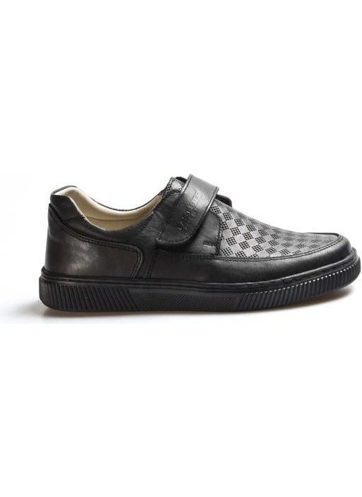 Fast Step Unisex Leather Banded Velcro Orthopedic Casual Children's School Shoes 770FA917BSK  - Image 1