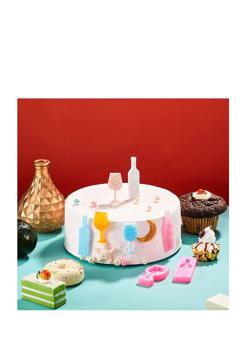 Y&D 4 Pieces Silicone Keychain Mold Mini Glass Goblet Tumbler Bottle Shape Fondant for DIY Pendant Trinket Luggage Tag Pudding Jelly Shots Desserts Candy Cake - Image 4