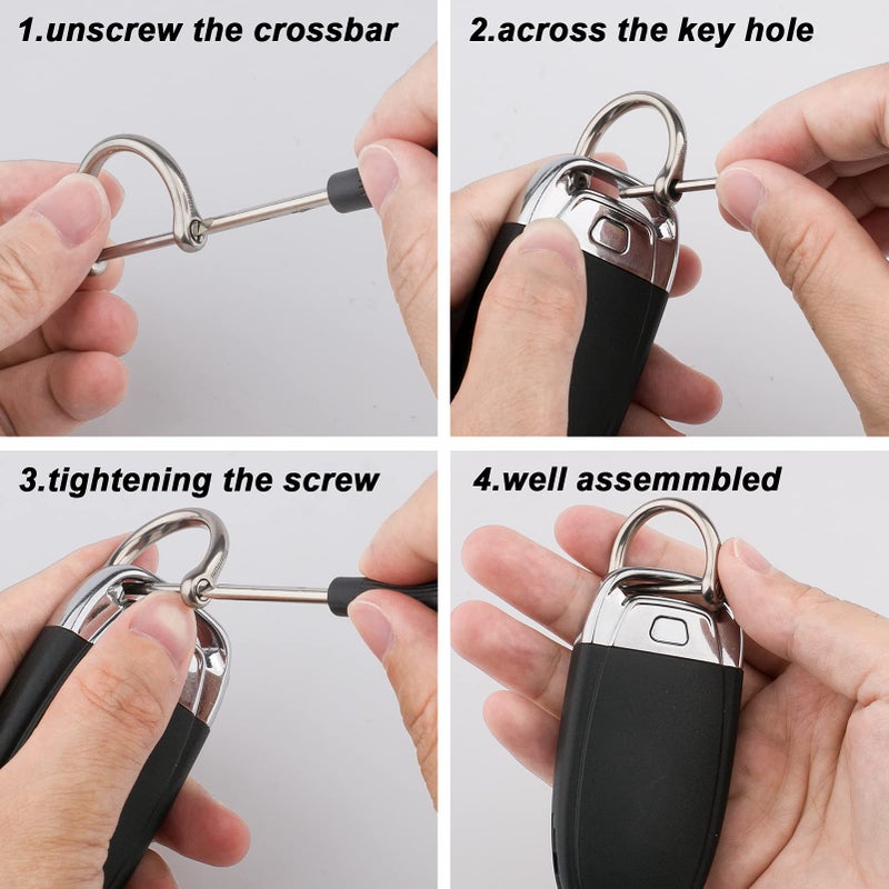 TISUR Titanium Car Key Rings,Heavy Duty D Ring Keychain Ring Keyring Keyfob Key Holder, Car Key Fob Key Chain Accessories 1 pcs (L, Polished) - Image 3