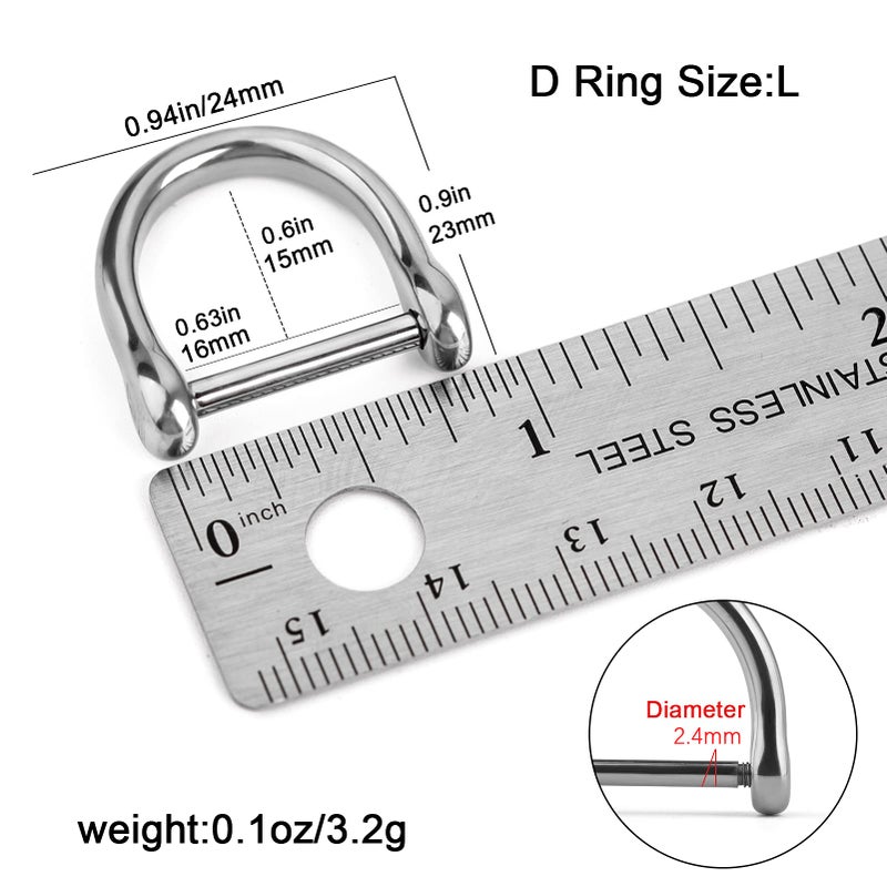 TISUR Titanium Car Key Rings,Heavy Duty D Ring Keychain Ring Keyring Keyfob Key Holder, Car Key Fob Key Chain Accessories 1 pcs (L, Polished) - Image 2