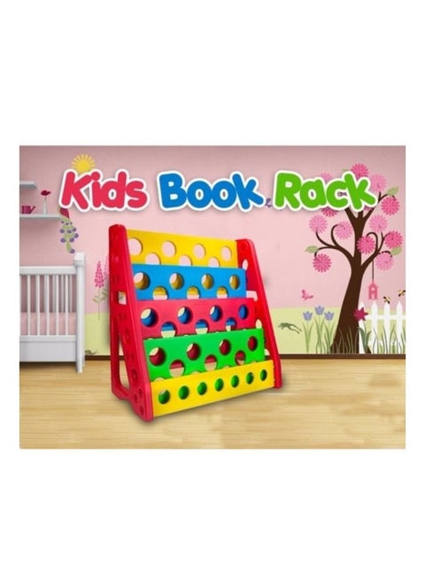 4-Tier Bookshelf Organizer Book Shelf Children Bookcase KidsToys Storage Shelve Playroom Bookcases Toy Organiser