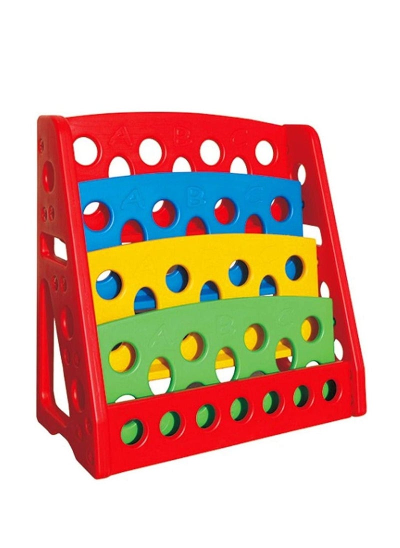 EMZJ - 4-Tier Bookshelf Organizer Book Shelf Children Bookcase KidsToys Storage Shelve Playroom Bookcases Toy Organiser - Image 1