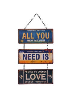 NIKKY HOME NIKKY HOME All You Need is Love Metal Antique Wall Art Hanging Sign Plaque 70s Room Decor 12.01 x 0.2 x 23.82 Inches  - Image 1