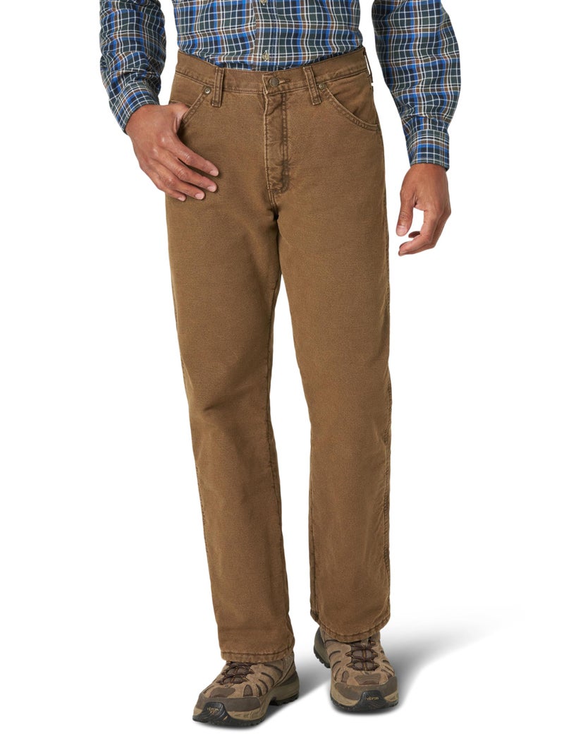 Wrangler Men's Rugged Wear Woodland Thermal Jean ,Night Brown,33x30 - Image 1