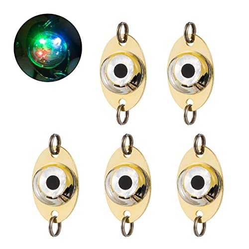 Dr.Fish 5 Pack Fishing Deep Drop Lights LED Fishing Lure Fishing Light Attractant Spoon Flasher Underwater Trolling Salmon Halibut Bass - Image 1