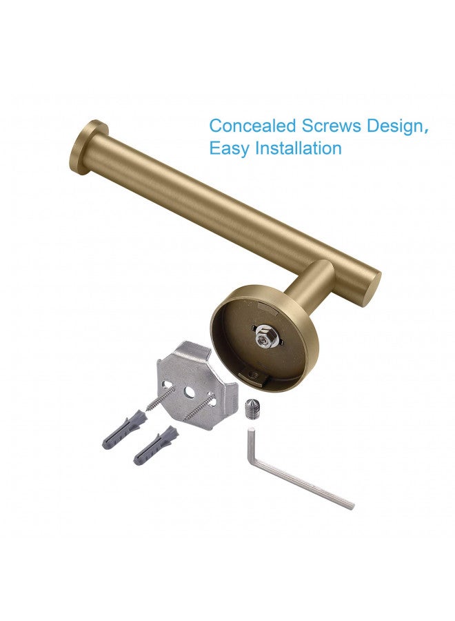 TASTOS Brushed Gold Toilet Paper Holder SUS304 Stainless Steel, Modern Round Tissue Roll Holders Wall Mount, Toilet Paper Roll Dispenser Bathroom 5 inch TP Holder for Kitchen Washroom - Image 4