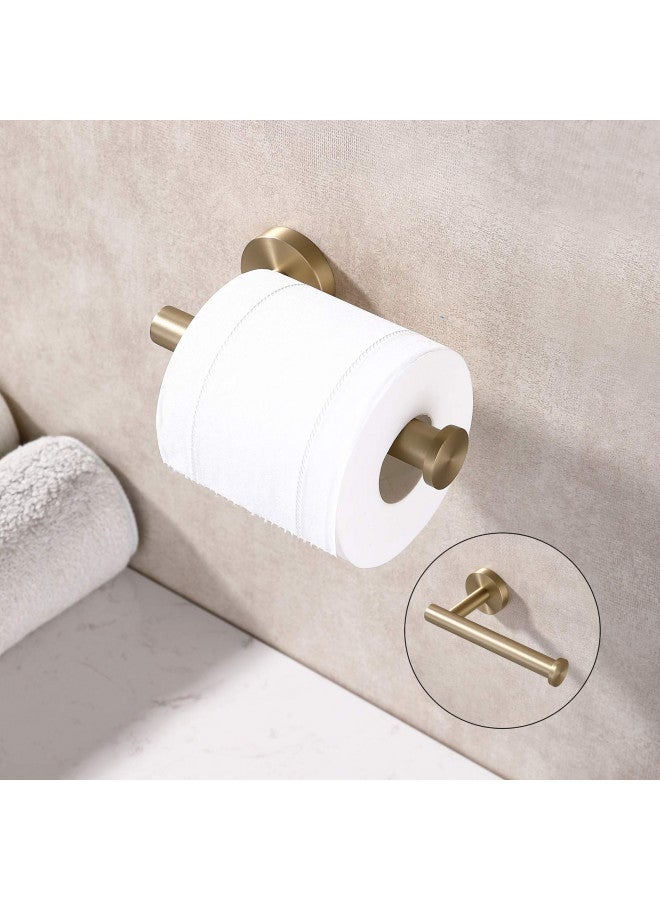 TASTOS Brushed Gold Toilet Paper Holder SUS304 Stainless Steel, Modern Round Tissue Roll Holders Wall Mount, Toilet Paper Roll Dispenser Bathroom 5 inch TP Holder for Kitchen Washroom - Image 1