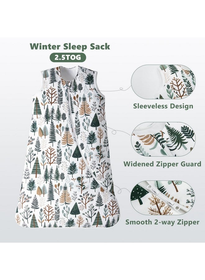 TILLYOU Baby Sleep Sack 6-12 Months, 2.5TOG Winter Cotton Sleeping Sack with 2-Way Zipper, Soft and Warm, Green forests - Image 2