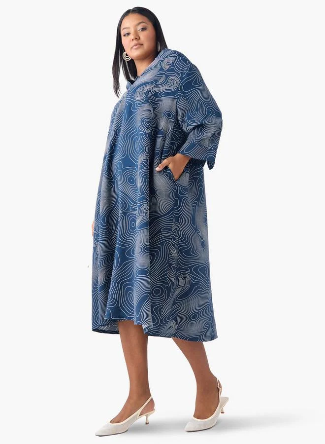 أولا بوبكن Plus Size Ulla Popken Printed A-line Dress