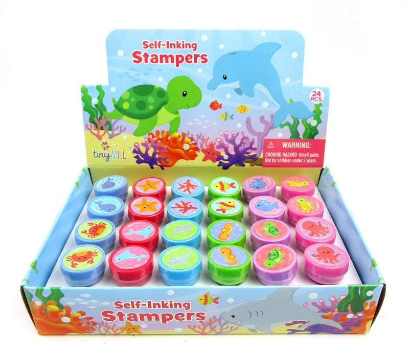 TINYMILLS 24 Pcs Sea Animals Ocean Life Stampers for Kids - Image 1