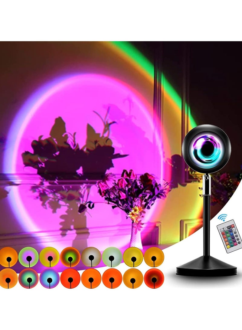 KASTWAVE مصباح عرض غروب الشمس مع 16 لون - ضوء ليلي قوس قزح بالتحكم عن بعد، دوران 180 درجة، أجواء بصرية رومانسية للتصوير الفوتوغرافي، الصور الذاتية، الحفلات، ديكور المنزل، غرفة النوم - Image 1