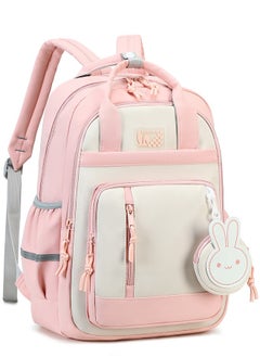 599 Lightweight Laptop School Travel Multi-pocket Multi-Compartment Large Capacity Women's Water-resistant Collage Daily Use Backpack Bag - Pink