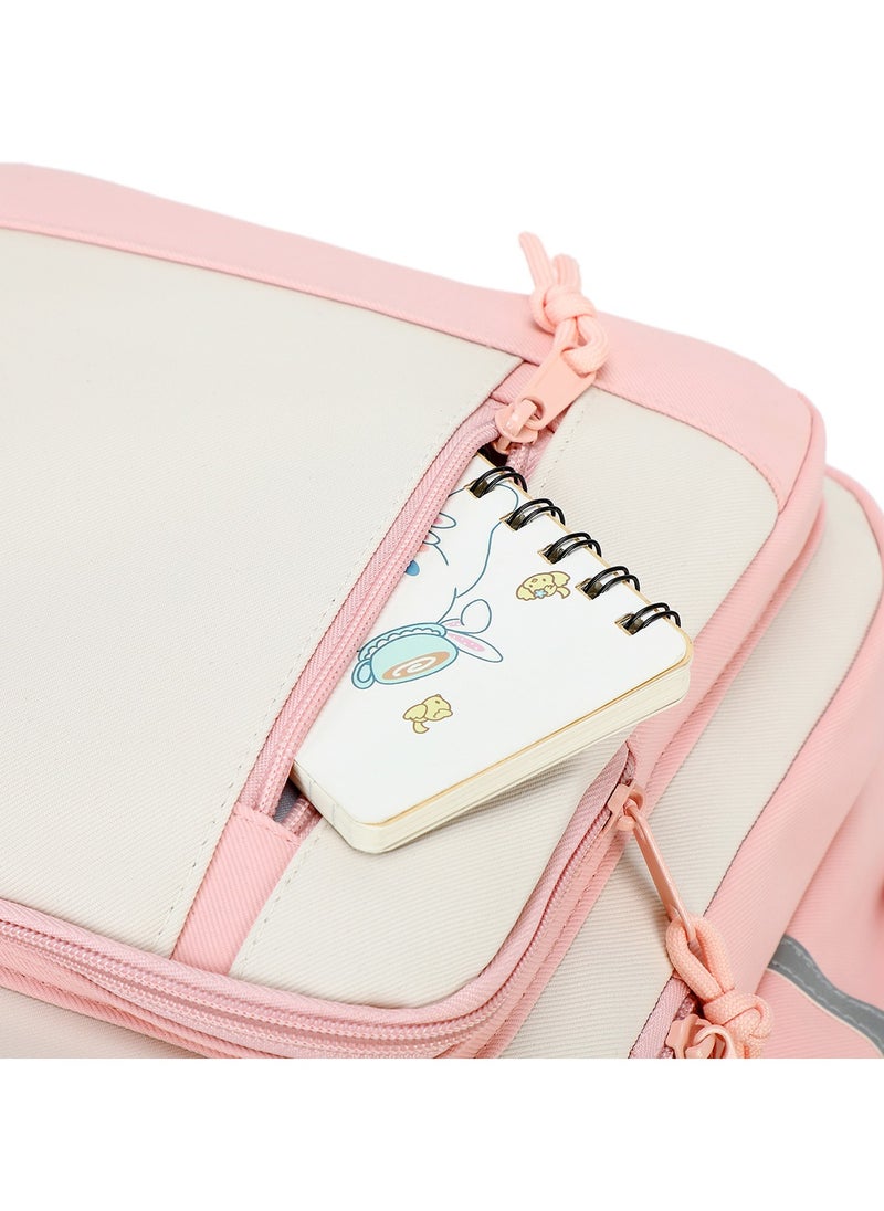 Generic - 599 Lightweight Laptop School Travel Multi-pocket Multi-Compartment Large Capacity Women's Water-resistant Collage Daily Use Backpack Bag - Pink - Image 1