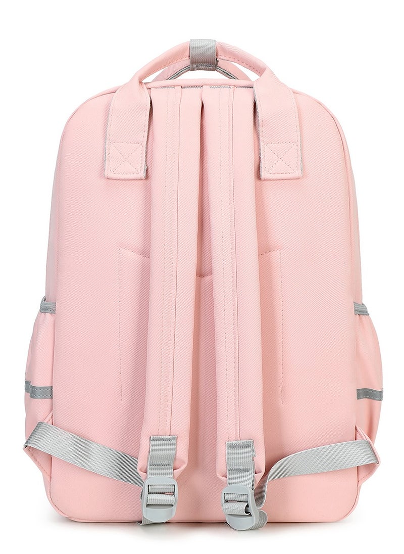 Generic - 599 Lightweight Laptop School Travel Multi-pocket Multi-Compartment Large Capacity Women's Water-resistant Collage Daily Use Backpack Bag - Pink - Image 1