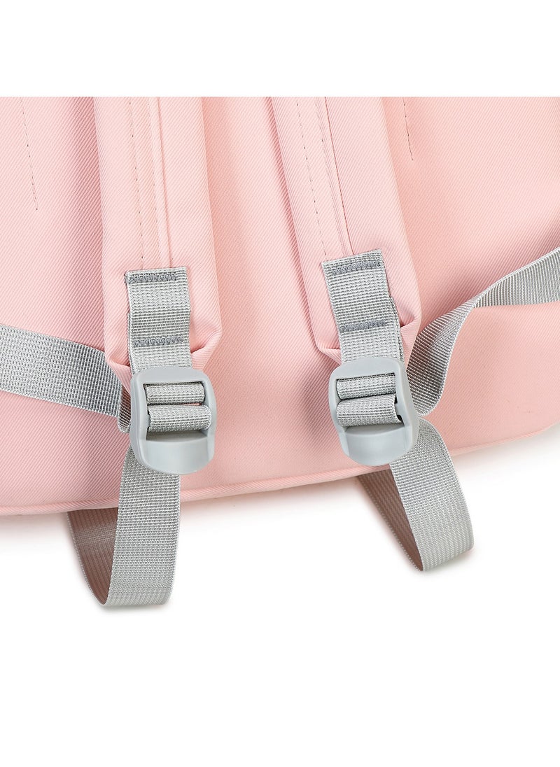 Generic - 599 Lightweight Laptop School Travel Multi-pocket Multi-Compartment Large Capacity Women's Water-resistant Collage Daily Use Backpack Bag - Pink - Image 1