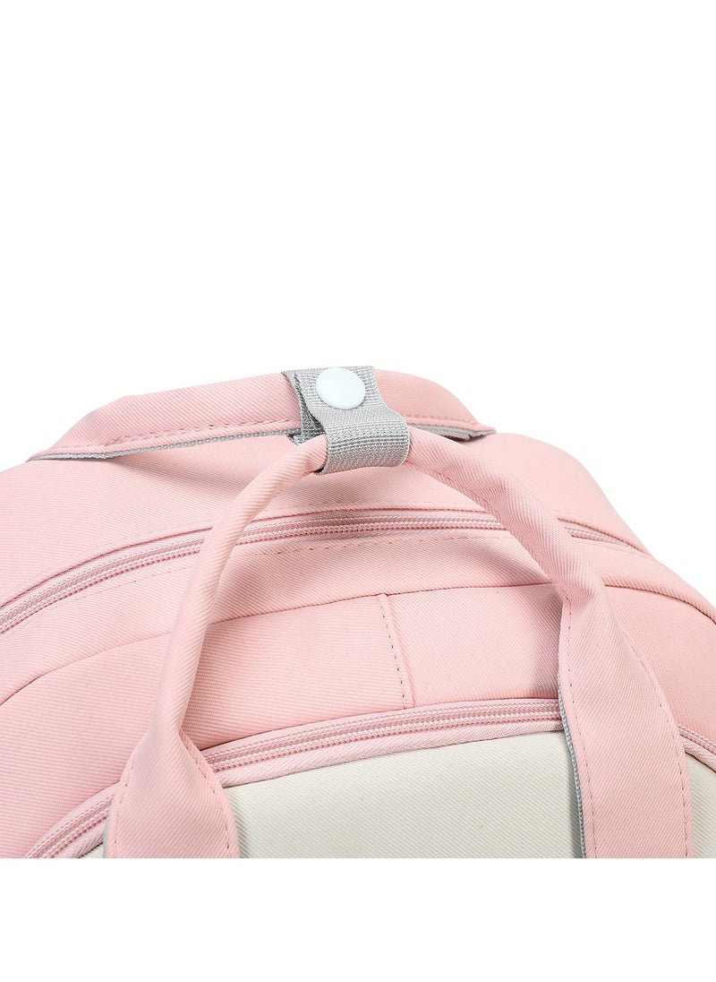 Generic - 599 Lightweight Laptop School Travel Multi-pocket Multi-Compartment Large Capacity Women's Water-resistant Collage Daily Use Backpack Bag - Pink - Image 1