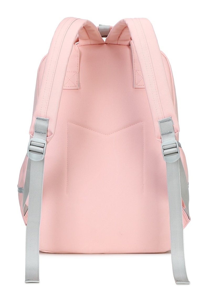 Generic - 599 Lightweight Laptop School Travel Multi-pocket Multi-Compartment Large Capacity Women's Water-resistant Collage Daily Use Backpack Bag - Pink - Image 1