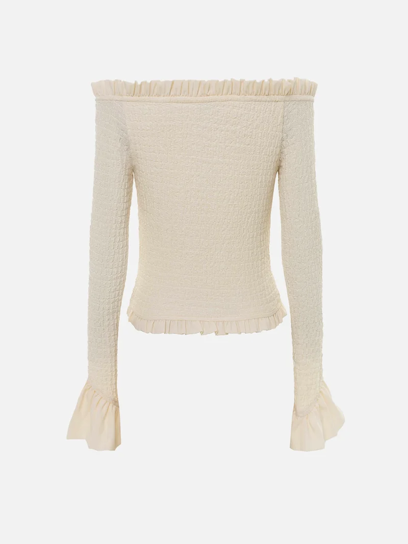 Lichi  Open-shoulder blouse in textured fabric for Women | Best Price UAE