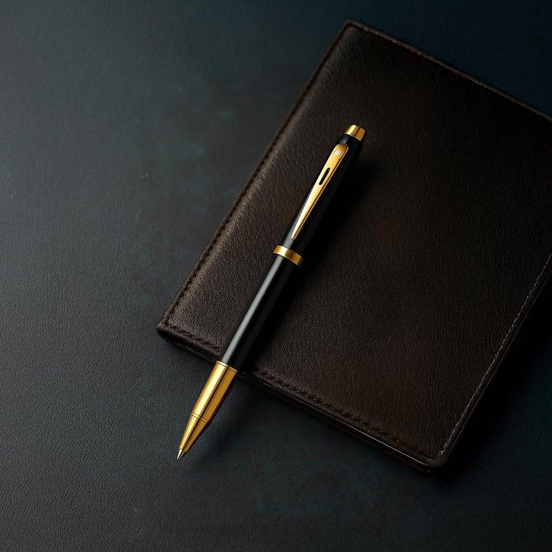 SHEAFFER قلم شيفر 100 E9322 أسود لامع مع تفاصيل باللون الذهبي - Image 2
