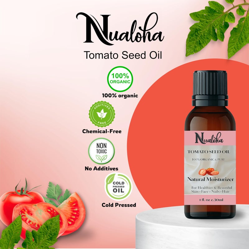 Nualoha Organic Tomato Seed Oil (Solanum Lycopersicum) - Cold-Pressed, Pure, Natural Skincare Oil - 30ml - Image 2