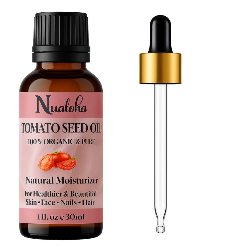 Nualoha Organic Tomato Seed Oil (Solanum Lycopersicum) - Cold-Pressed, Pure, Natural Skincare Oil - 30ml - Image 1
