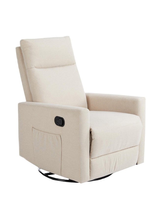 رويال أوك كرسي استرخاء رويالوك ديفيس بمقعد واحد قماشي باللون البيج | وظيفة هزازة وقابلة للدوران | تنجيد ناعم وحشوة مريحة وقاعدة متينة – كرسي استرخاء عصري لغرفة المعيشة - Image 4