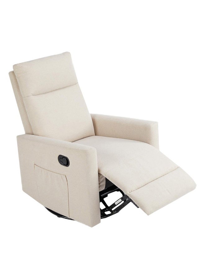 رويال أوك كرسي استرخاء رويالوك ديفيس بمقعد واحد قماشي باللون البيج | وظيفة هزازة وقابلة للدوران | تنجيد ناعم وحشوة مريحة وقاعدة متينة – كرسي استرخاء عصري لغرفة المعيشة - Image 5