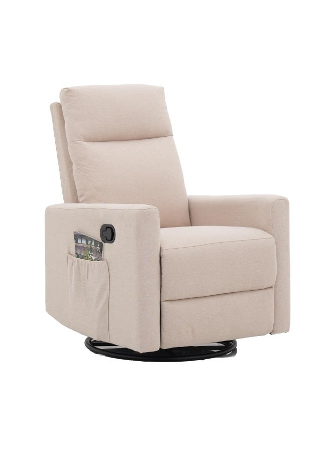 ROYALOAK Davis Fabric Recliner Single Seater in Beige | Rocker & Swivel Function | Soft Upholstery, Comfortable Cushioning & Sturdy Base â€“ Modern Recliner Chair for Living Room - Image 4