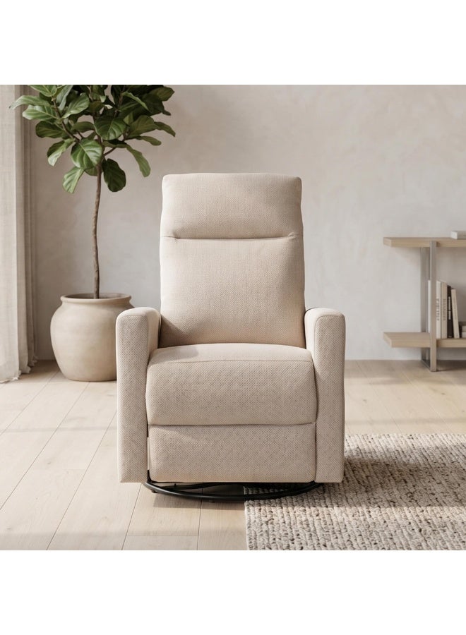 ROYALOAK Davis Fabric Recliner Single Seater in Beige | Rocker & Swivel Function | Soft Upholstery, Comfortable Cushioning & Sturdy Base â€“ Modern Recliner Chair for Living Room - Image 1