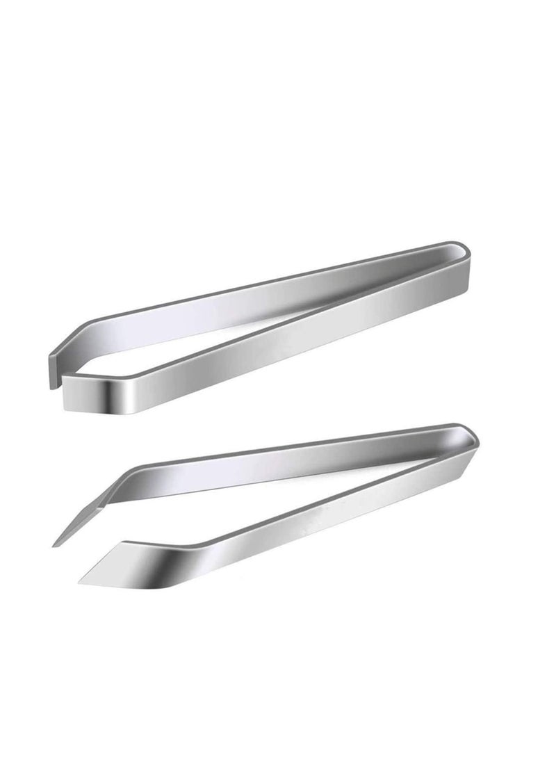 SYOSI 2 Pieces Fish Bone Tweezers Set Includes Stainless Steel Tongs Tweezers Fish Scale Scraper Removers Flat and Slant Tweezers Pliers for Chef Cooking Utensils, Sea Food, Beauty Tools  - Image 1