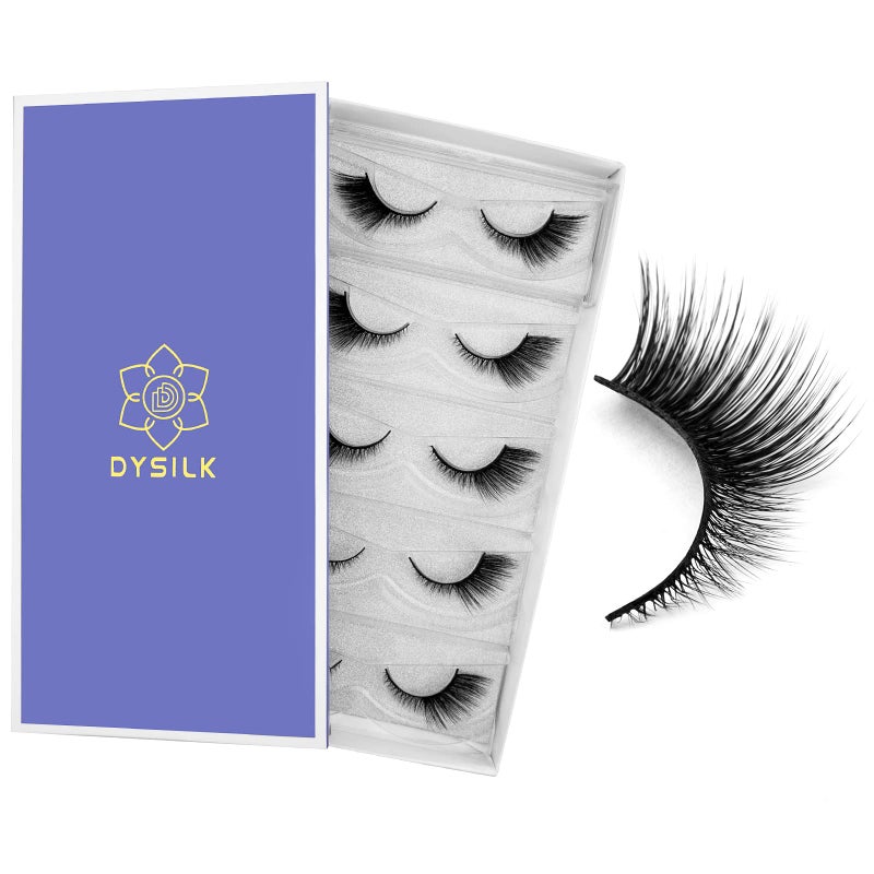 DYSILK Eyelashes Mink Lashes  False Eyelashes Fake Lashes 5 Pairs 6D Lashes Cat Eye Fake Eyelashes Strip Lashes Reusable Faux Mink Eyelashes Lash Extension Kit  Angel 4mm17mm