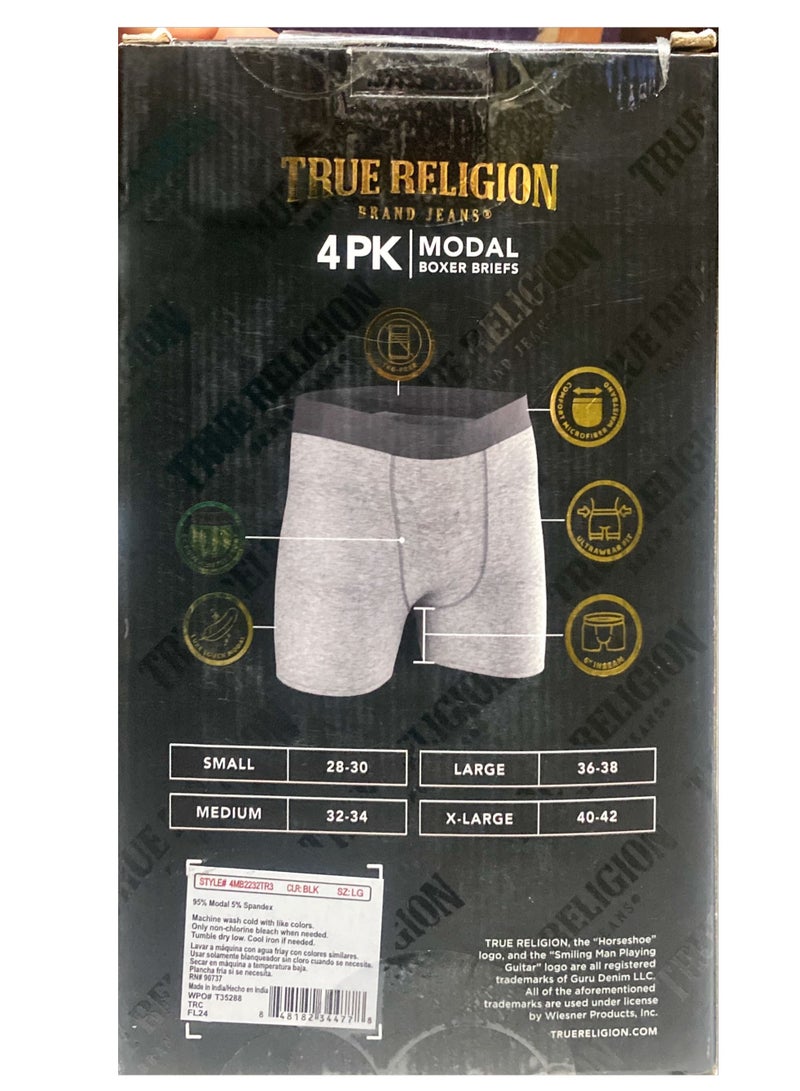 TRUE RELIGION True Religion Cotton Modal Boxer Briefs / ultimate comfort / 4 Pack  - Image 1