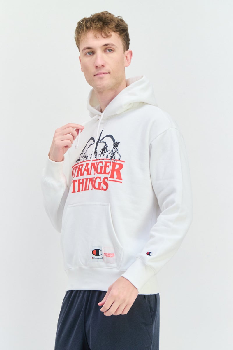 Champion Men Sportswear Fit Long Sleeves Outdoor Hoodies, White  - Image 3