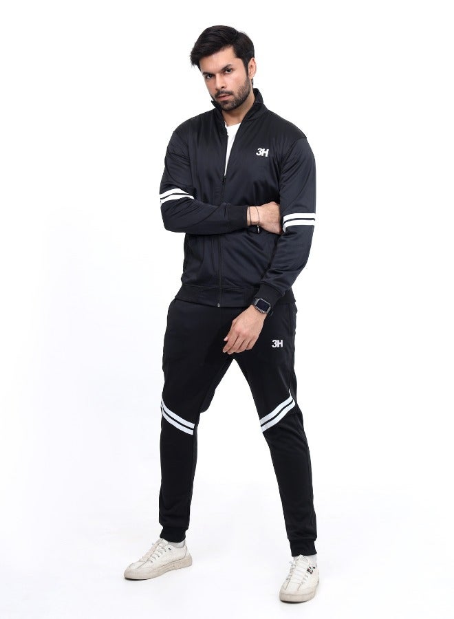 3H Essential Black Tracksuit – Lightweight & Durable Men’s Black Tracksuit – 100% Polyester, 220gsm – Comfortable, Breathable & Flexible Activewear for Training, Travel, or Lounge. - Image 2
