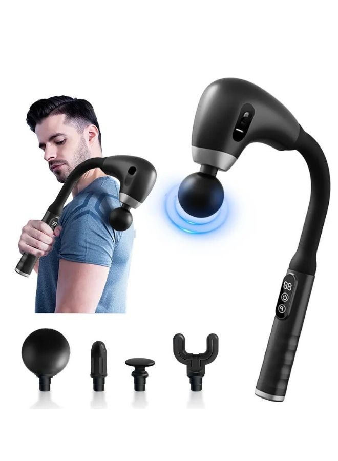 Generic Deep Tissue Massage Gun with Four Massage Heads and Extended Handle – Powerful Muscle Pain Relief and Recovery Massager – Wireless, Portable, and Compact Body Massager for Stress Relief and Muscle Recovery – Suitable for Home, Gym, and Travel – Massage Device, Foot Massager, Vibrating Massager, Back Massager, Leg Massager, and Massage Gun.  - Image 1