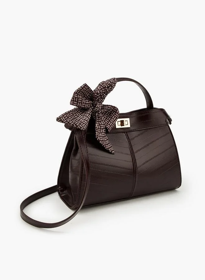 فلورا بيلا من شو إكسبرس Textured Satchel Bag With Scarf Detail