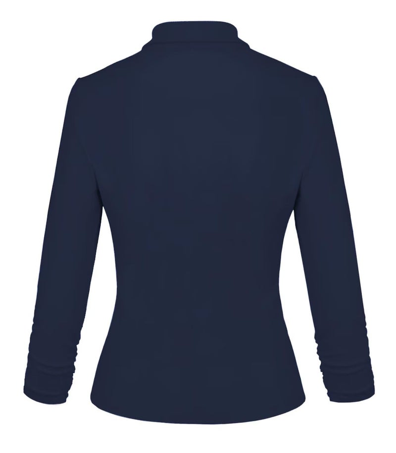 Hybrid & Company Women's Lightweight Casual Work Office Stretch Ponte Cardigan Blazer Jacket JK1131 NAVY M - Image 3
