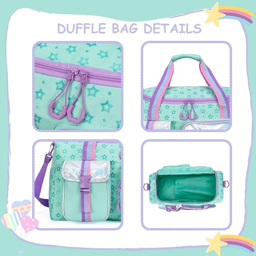 Oruiji Kids Duffle Bag Girls Women Travel Overnight Bag for Girls Women Gifts Tote Sleepover Bags for Kids Gym Dance Bags with Shoes Compartment - Image 5