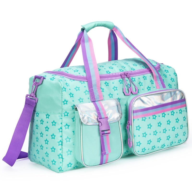 Oruiji Kids Duffle Bag Girls Women Travel Overnight Bag for Girls Women Gifts Tote Sleepover Bags for Kids Gym Dance Bags with Shoes Compartment - Image 1