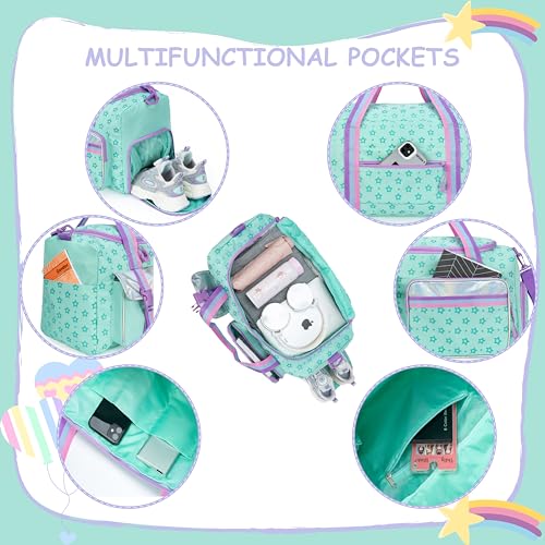 Oruiji Kids Duffle Bag Girls Women Travel Overnight Bag for Girls Women Gifts Tote Sleepover Bags for Kids Gym Dance Bags with Shoes Compartment - Image 4