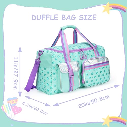 Oruiji Kids Duffle Bag Girls Women Travel Overnight Bag for Girls Women Gifts Tote Sleepover Bags for Kids Gym Dance Bags with Shoes Compartment - Image 2