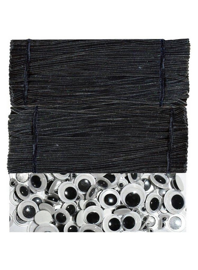 GOTOONE Black Pipe Cleaners With Wiggle Eyes (300 Pack) Chenille Stems For Diy Art Craft Decorations Creative (0.24 X 12 Inch) - Image 2