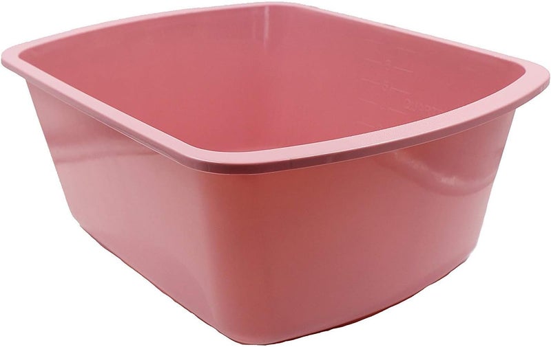 Comfort Axis Rectangular Plastic Wash Basin with Graduations, 6 Quart, 5 Pack, Rose - Image 2