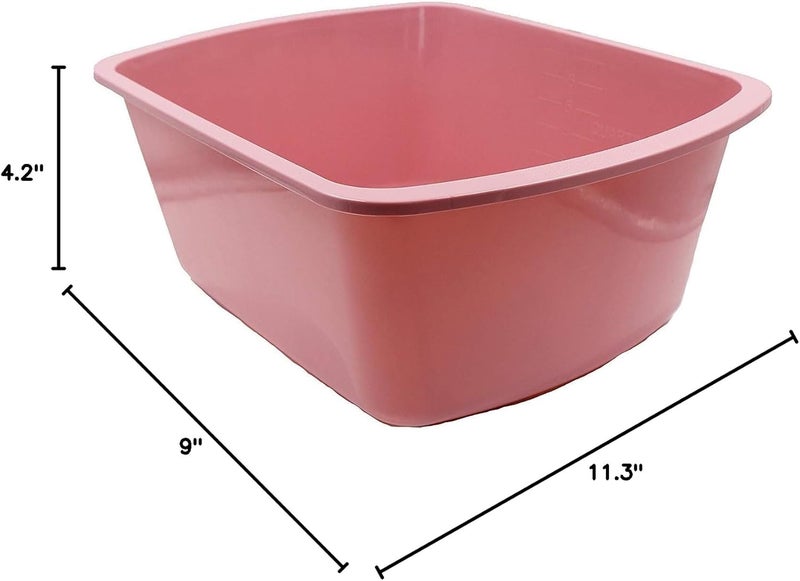 Comfort Axis Rectangular Plastic Wash Basin with Graduations, 6 Quart, 5 Pack, Rose - Image 4